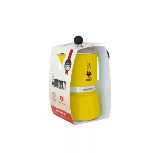 BIALETTI RAINBOW kotyogós kávéfőző 3 adag SÁRGA