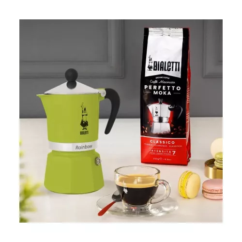BIALETTI RAINBOW kotyogós kávéfőző 3 adag ZÖLD