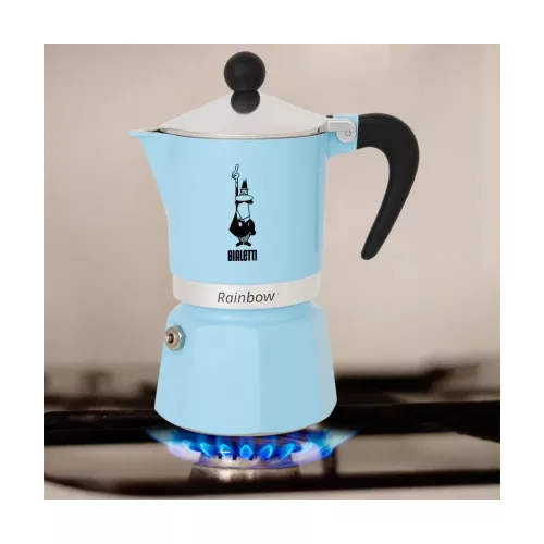 BIALETTI RAINBOW kotyogós kávéfőző 3 adag VILÁGOS KÉK