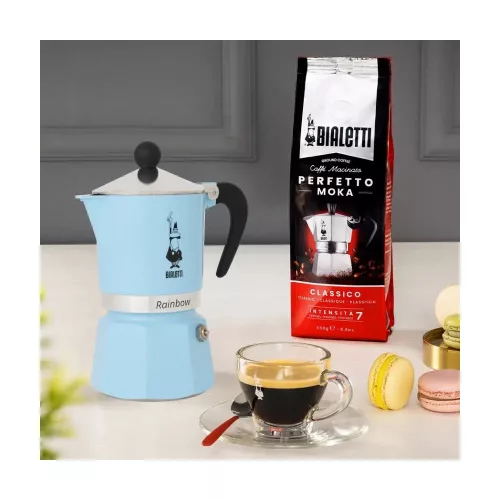 BIALETTI RAINBOW kotyogós kávéfőző 3 adag VILÁGOS KÉK