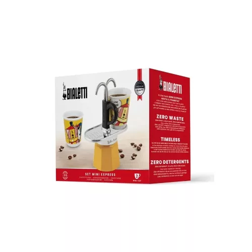 BIALETTI MINI EXPRESS Lichtenstein kotyogós kávéfőző szett
