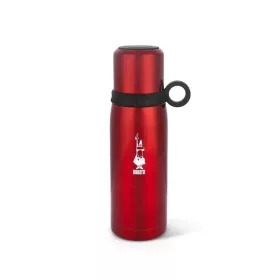   BIALETTI Hőtartó, rozsdamentes acél palack pohárral 460ml PIROS
