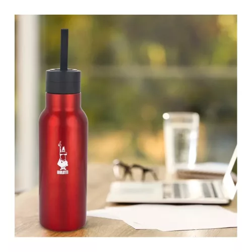BIALETTI Hőtartó rozsdamentes acél palack 750ml PIROS