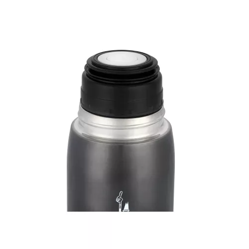 BIALETTI Hőtartó, rozsdamentes acél palack pohárral 460ml SZÜRKE