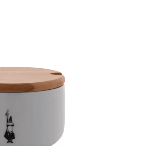BIALETTI Porcelán cukortartó - bambusz tetővel