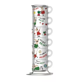 BIALETTI ESPRESSO CSÉSZE SZETT ÁLLVÁNNYAL 6DB-OS