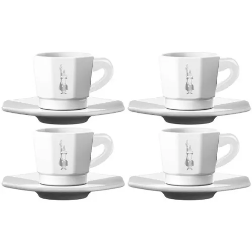 BIALETTI MOKA CSÉSZE SZETT FEHÉR 4DB-OS