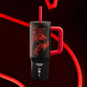   BIALETTI STRANGER THINGS-  TUMBLER WITH STRAW WITH HANDLE 900ML