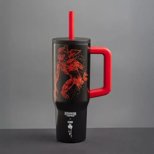 BIALETTI STRANGER THINGS-  TUMBLER WITH STRAW WITH HANDLE 900ML