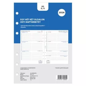 Kalendárium betét, tervező, heti, A5 (L), FILOFAX, 2027