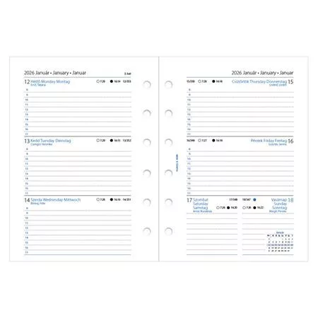 Kalendárium betét, tervező, heti, pocket (S) méret, FILOFAX, 2027