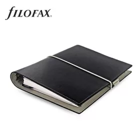  Kalendárium, gyűrűs, betétlapokkal, A5 méret, FILOFAX, "Domino", fekete