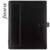 Kalendárium, gyűrűs, betétlapokkal, A5 méret, FILOFAX, "Holborn", fekete