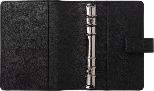 Kalendárium, gyűrűs, betétlapokkal, personal méret, FILOFAX "Camden", fekete
