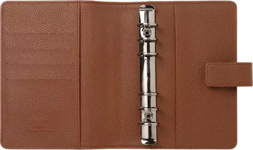 Kalendárium, gyűrűs, betétlapokkal, personal méret, FILOFAX "Camden", mokka
