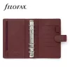 Kalendárium, gyűrűs, betétlapokkal, personal méret, FILOFAX "Norfolk", bordó