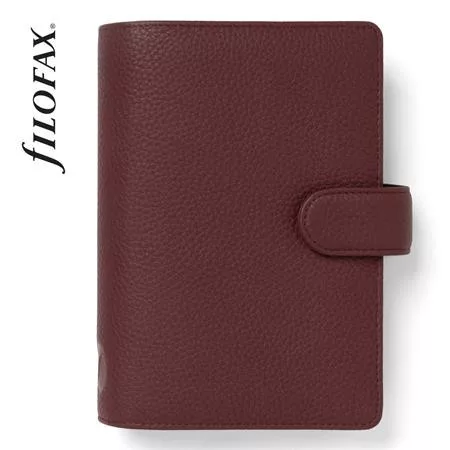 Kalendárium, gyűrűs, betétlapokkal, personal méret, FILOFAX "Norfolk", bordó