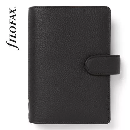 Kalendárium, gyűrűs, betétlapokkal, personal méret, FILOFAX "Norfolk", fekete