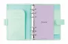 Kalendárium, gyűrűs, betétlapokkal, personal méret, FILOFAX "Saffiano", menta