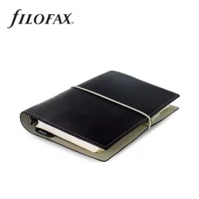  Kalendárium, gyűrűs, betétlapokkal, personal méret, FILOFAX, "Domino", fekete