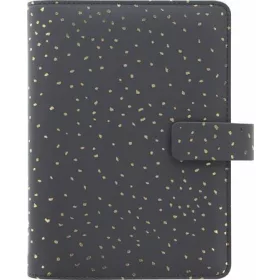   Kalendárium, gyűrűs, betétlapokkal, pocket méret, FILOFAX, "Confetti", fekete