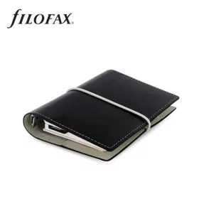   Kalendárium, gyűrűs, betétlapokkal, pocket méret, FILOFAX, "Domino", fekete