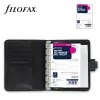 Kalendárium, gyűrűs, betétlapokkal, pocket méret, FILOFAX, "Metropol", fekete
