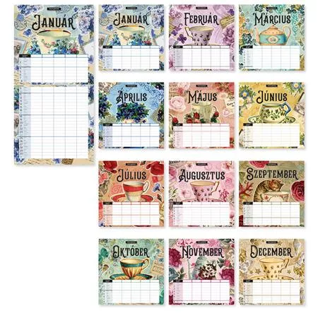 Falinaptár, 29x29 cm, LIZZYCALENDAR "Anyu tervezője Scrapbook Style"