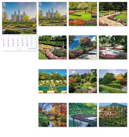 Falinaptár, A4, LIZZYCALENDAR "Díszkertek"