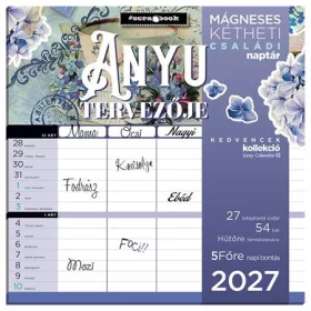   Falinaptár, mágneses, kétheti, 22x22 cm, LIZZYCALENDAR "Anyu tervezője Scrapbook Style"