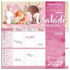 Falinaptár, mágneses, kétheti, 22x22 cm, LIZZYCALENDAR "Családi tervező"