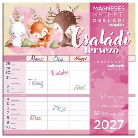   Falinaptár, mágneses, kétheti, 22x22 cm, LIZZYCALENDAR "Családi tervező"