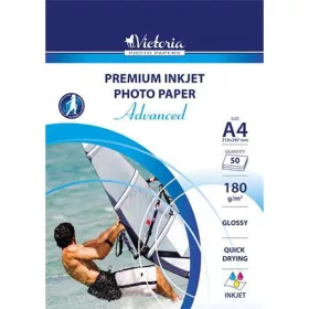   Fotópapír, tintasugaras, A4, 180 g, fényes, VICTORIA PAPER "Advanced" - 50 lap