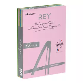   Másolópapír, színes, A4, 80 g, 5x100 lap, REY "Adagio", pasztell mix