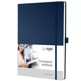   Jegyzetfüzet, exkluzív, A4, vonalas, 97 lap, keményfedeles, SIGEL "Conceptum", éjkék
