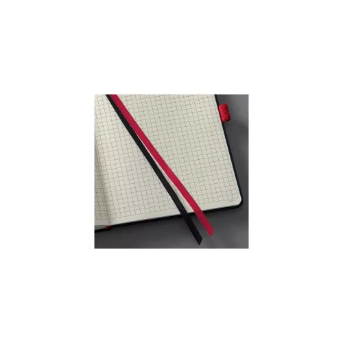Jegyzetfüzet, exkluzív, A5, kockás, 97 lap, keményfedeles, SIGEL "Conceptum Red Edition", feket