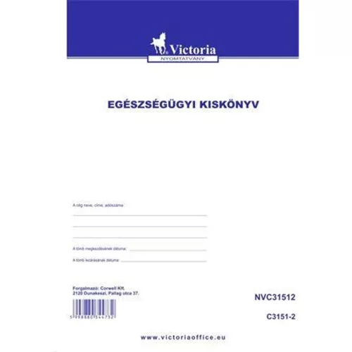 Nyomtatvány, egészségügyi kiskönyv, A6, VICTORIA PAPER "C.3151-2" - 50 tömb