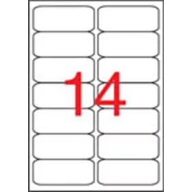 Etikett, 99,1x38,1 mm, poliészter, időjárásálló, kerekített sarkú, fehér, APLI, 280 etikett/cso