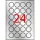 Etikett, 40 mm kör, poliészter, időjárásálló, APLI, ezüst, 480 etikett/csomag