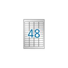 Etikett, 45,7x21,2 mm, poliészter, időjárásálló, kerekített sarkú, APLI, ezüst, 960 etikett/cso
