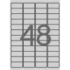 Etikett, 45,7x21,2 mm, poliészter, időjárásálló, kerekített sarkú, APLI, ezüst, 4800 etikett/cs