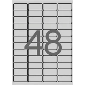 Etikett, 45,7x21,2 mm, poliészter, időjárásálló, kerekített sarkú, APLI, ezüst, 4800 etikett/cs