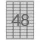 Etikett, 45,7x21,2 mm, poliészter, időjárásálló, kerekített sarkú, APLI, ezüst, 4800 etikett/cs