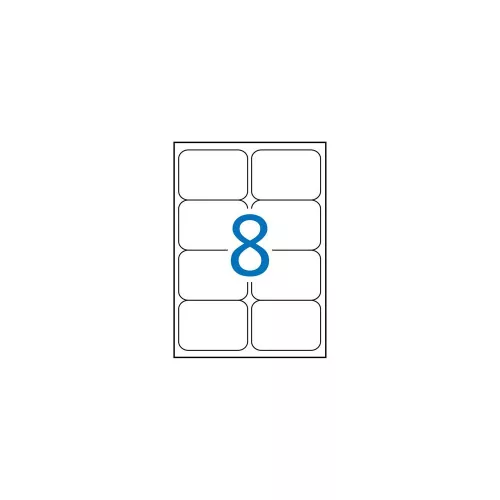 Etikett, 99,1x67,7 mm, poliészter, időjárásálló, kerekített sarkú, fehér, APLI, 160 etikett/cso