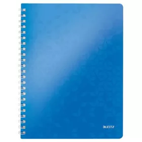   Spirálfüzet, A4, kockás, 80 lap, LEITZ "Wow", kék