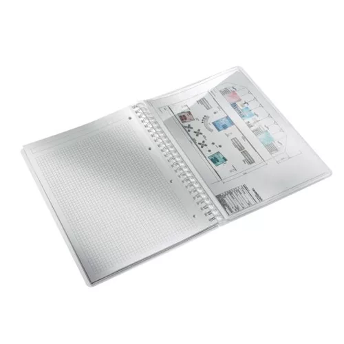 Spirálfüzet, A4, kockás, 80 lap, LEITZ "Wow", kék