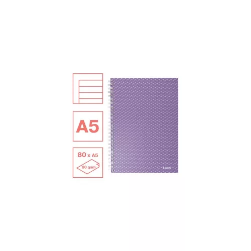 Spirálfüzet, A5, vonalas, 80 lap, ESSELTE  "Colour`Breeze", levendula