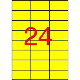   Etikett, 70x37 mm, színes, APLI, sárga, 2400 etikett/csomag