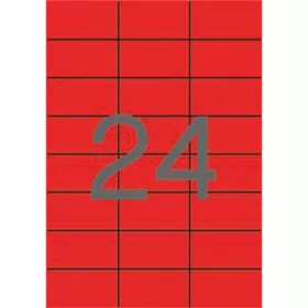 Etikett, 70x37 mm, színes, APLI, piros, 2400 etikett/csomag