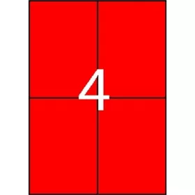 Etikett, 105x148 mm, színes, APLI, piros, 80 etikett/csomag